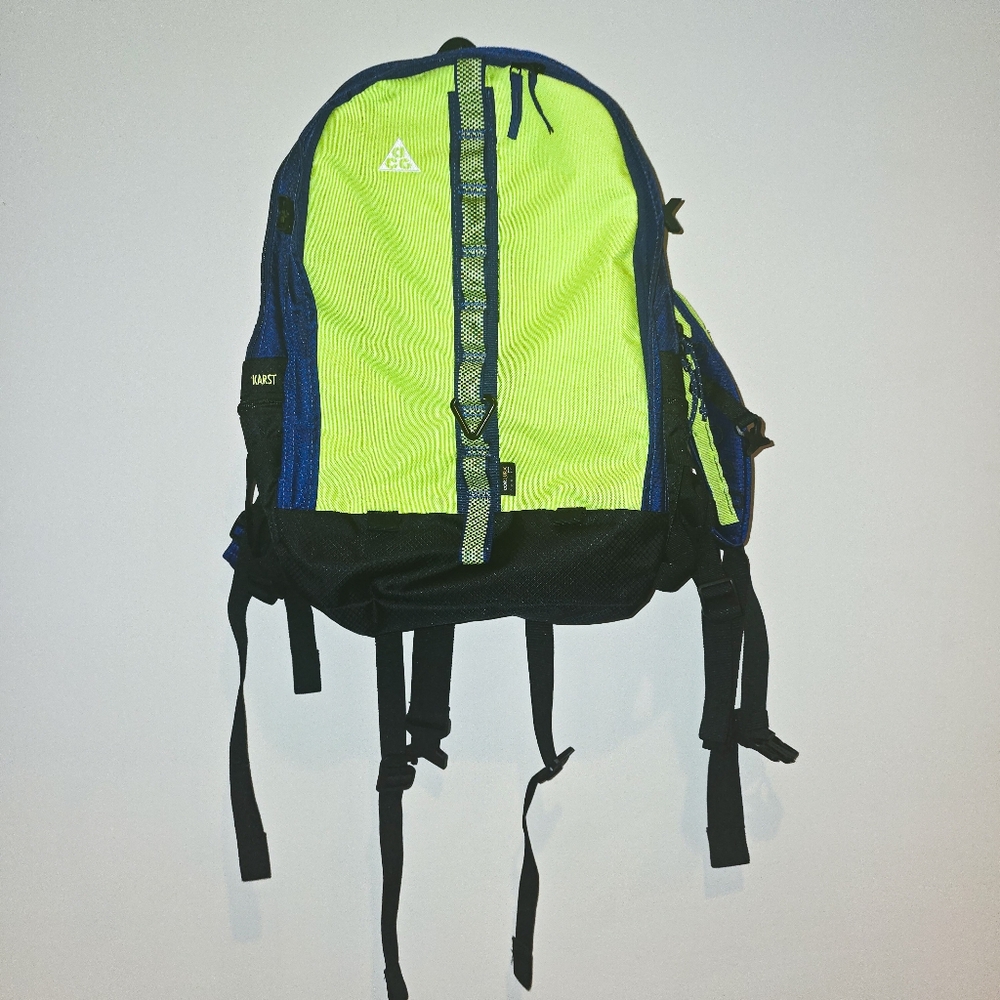 NIKE ACG Men's Neon Green And Blue Karst Backpack